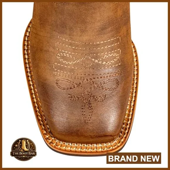 Extra Wide Calf Cowboy Boots Square Toe Pull-On Western Boots Faux Leather